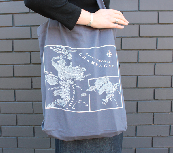 Champagne Map Tote Bag 2022 Petrol Blue